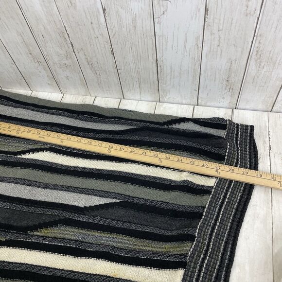 Vtg Bachrach Sweater Men’s L Black Gray Striped Textured Biggie Cosby 90s USA - Picture 9 of 9